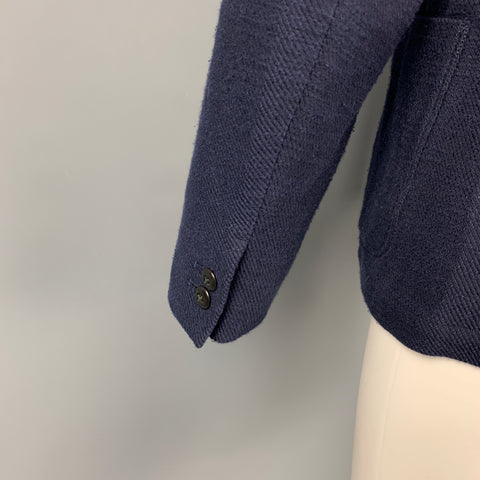 PAUL SMITH JEANS Size M Navy Textured Cotton Blend Notch Lapel Sport Coat