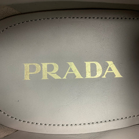 PRADA Size 12 Silver Metallic Leather Platform Lace Up Shoes