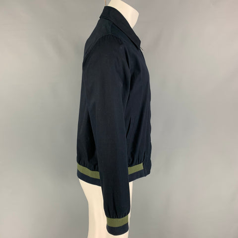 Vintage RAF SIMONS Spring 1995 Size M Navy Blue Cotton Bomber Jacket