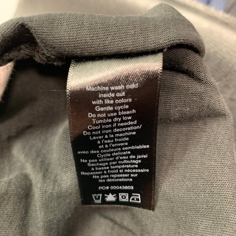 RAG & BONE Size L Khaki Graphic Cotton Crew-Neck T-shirt