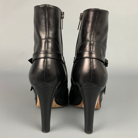 JIMMY CHOO Talla 8.5 Botines de cuero negro