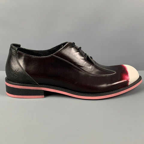 JOHN FLUEVOG Size 10 Brown Pink Cream Ombre Leather Wingtip Lace Up Shoes