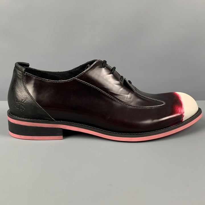 JOHN FLUEVOG Size 10 Brown Pink Cream Ombre Leather Wingtip Lace Up Shoes
