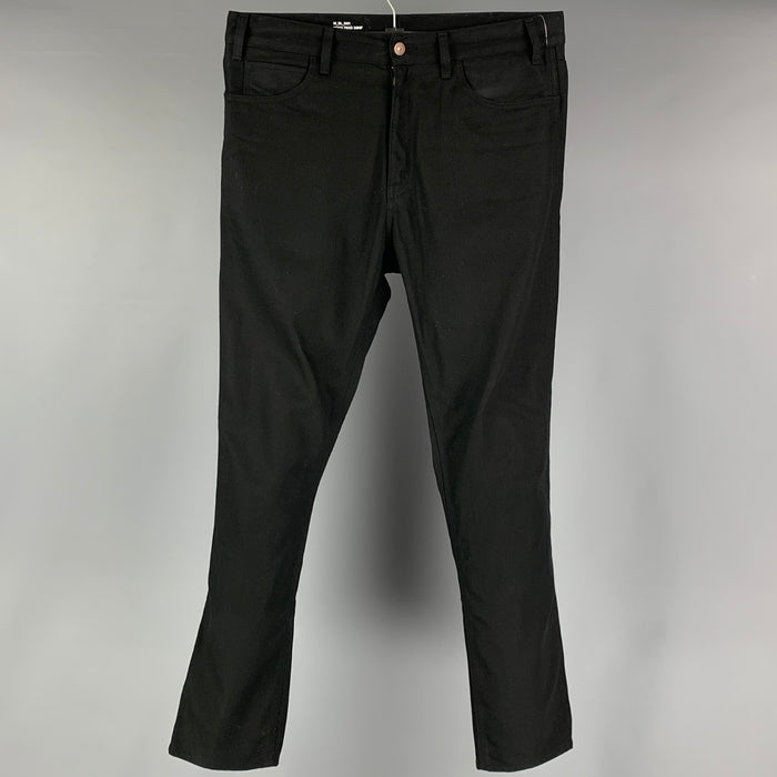 CELINE Talla 34 Vaqueros negros de algodón liso con bragueta y cremallera