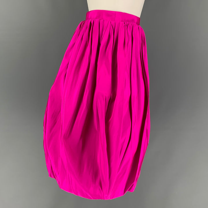 CALVIN KLEIN 205W39NYC Size 2 Pink Silk Pleated Circle Skirt