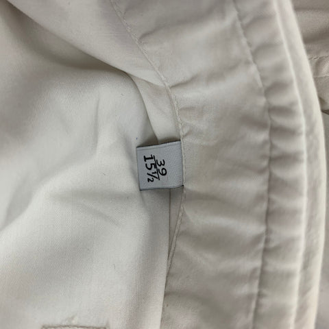 VALENTINO Size S White Cotton Blend Hidden Button Long Sleeve Shirt