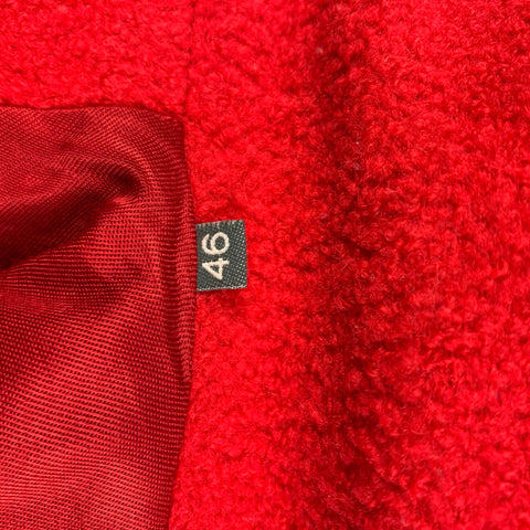 BALLY Size 10 Red Wool Blend Textured Peacoat