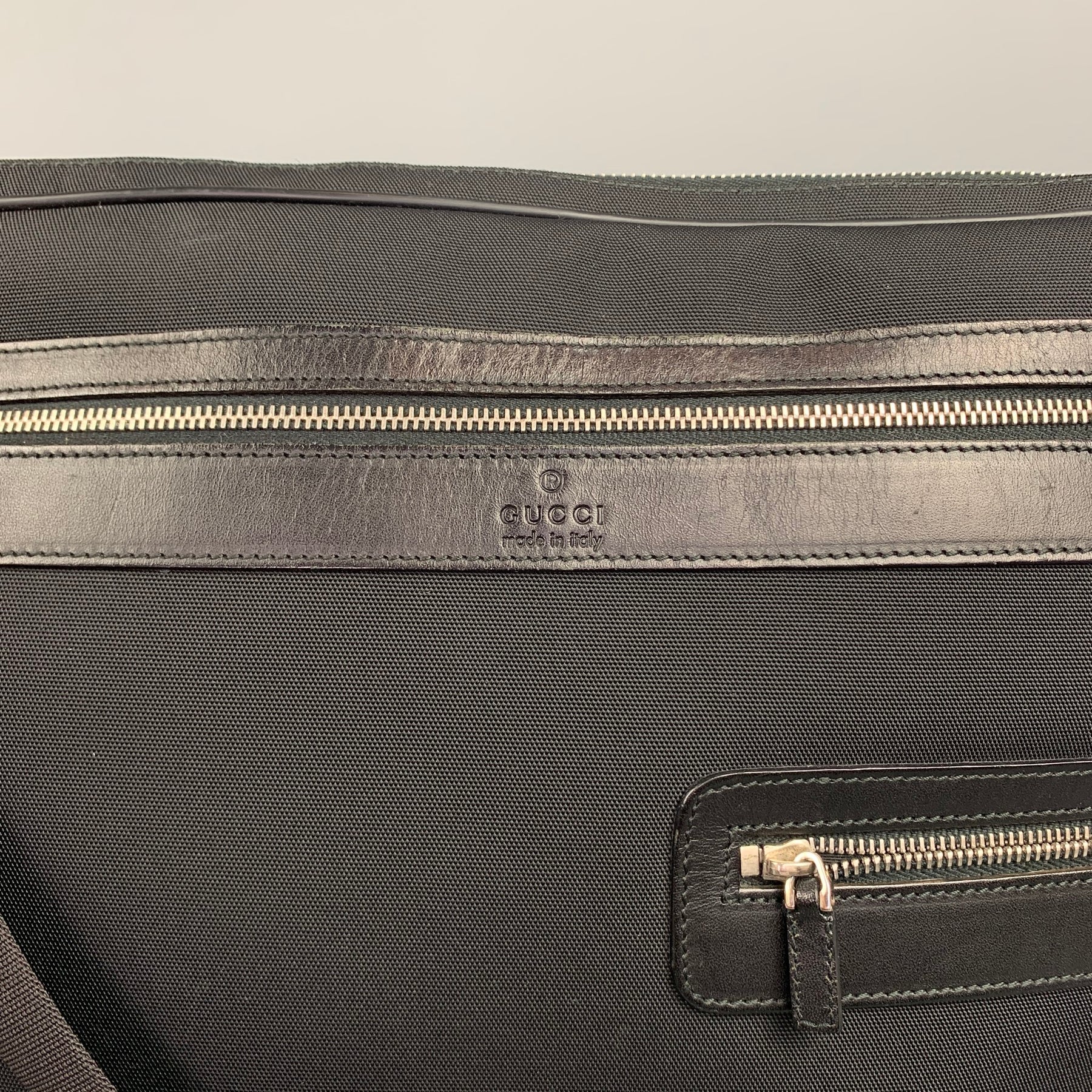 Vintage GUCCI Black Canvas Leather Trim Messenger Bag – Sui