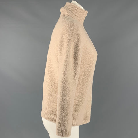 JENNI KAYNE Taille S Pull en laine mérinos beige mélangée 1/4 Zip