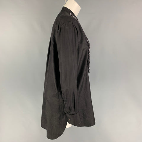 DRIES VAN NOTAN Talla S Camisa con botones de seda con cuentas negra