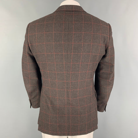 ERMENEGILDO ZEGNA Size 42 Regular Brown Red Plaid Sport Coat