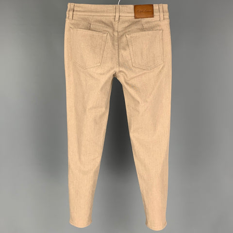 Colección RALPH LAUREN Talla 28 Vaqueros ajustados de algodón color topo
