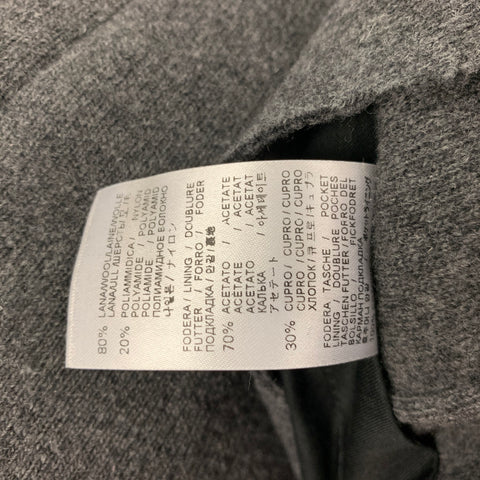 BARENA Size 38 Dark Gray Textured Wool / Polyamide Buttoned Coat