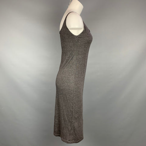 RAQUEL ALLEGRA Taille L Robe en coton/polyester gris chiné sous le genou
