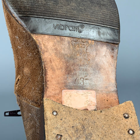 MAISON MARTIN MARGIELA Size 10 Brown Suede Square Toe Boots