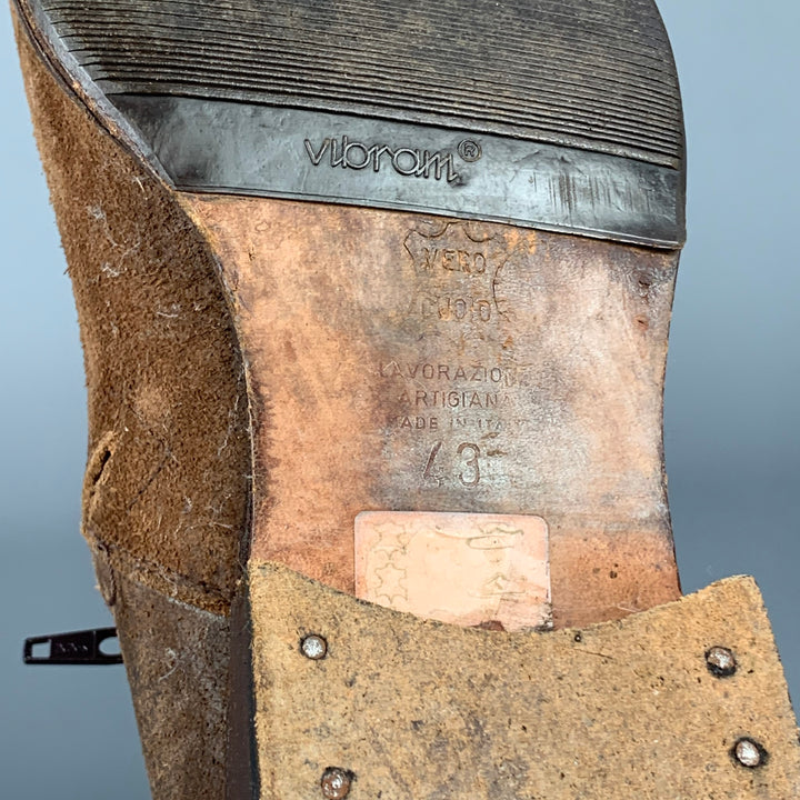 MAISON MARTIN MARGIELA Size 10 Brown Suede Square Toe Boots