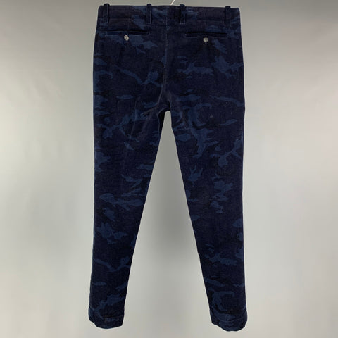 MR TURK Size 31 Navy Blue Camouflage Cotton Zip Fly Casual Pants