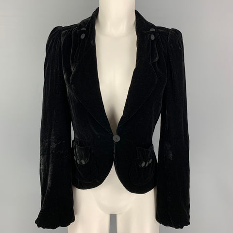 MARC JACOBS Chaqueta de terciopelo en mezcla de rayón negra talla 2