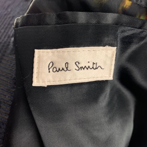 PAUL SMITH Size XL Navy Jacquard Acrylic Blend Snaps Coat