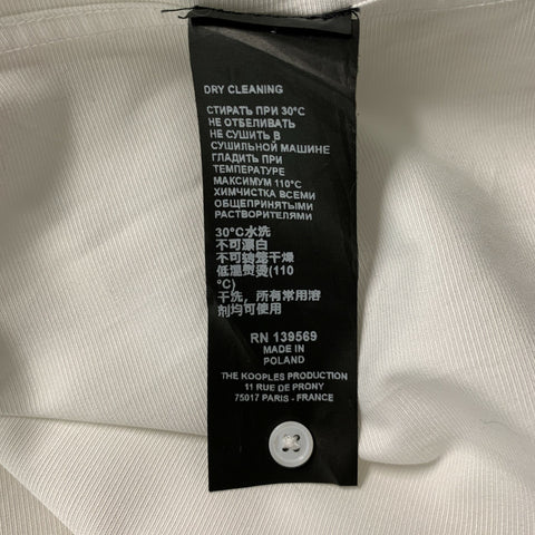 THE KOOPLES Size S White Solid Cotton Button Up Long Sleeve Shirt