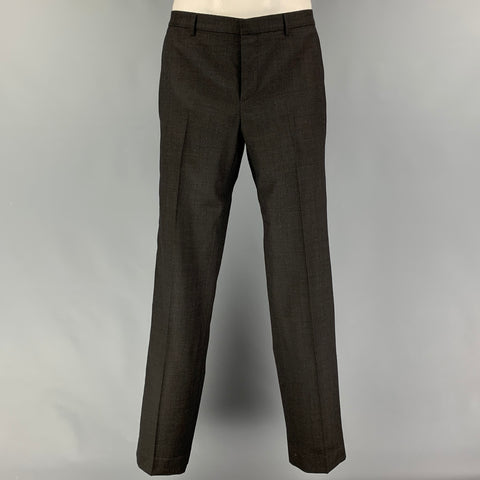 GUCCI Size 42 Brown Nailhead Wool Notch Lapel Suit