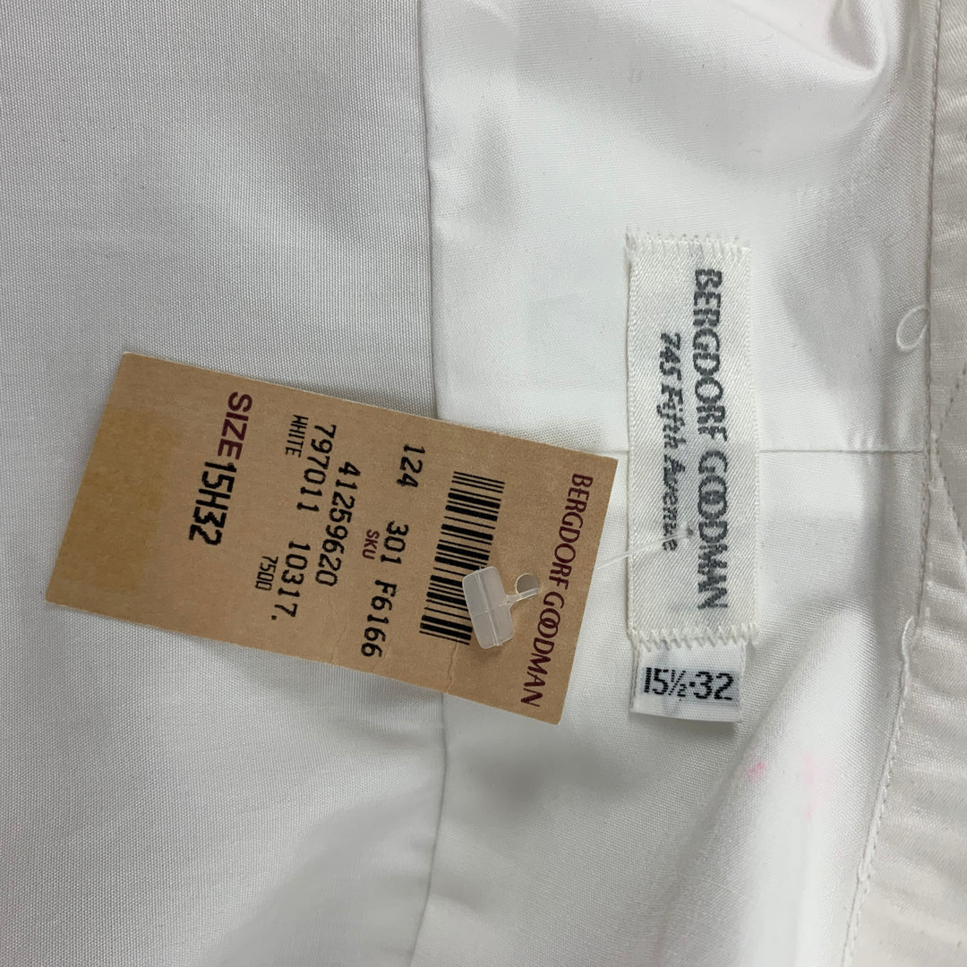 BERGDORF GOODMAN Camisa de manga larga con botones de algodón blanco talla M