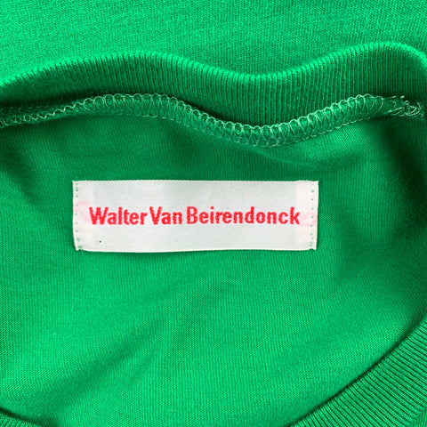 WALTER VAN BEIRENDONCK Size XL Green Cotton Long Sleeve T-shirt