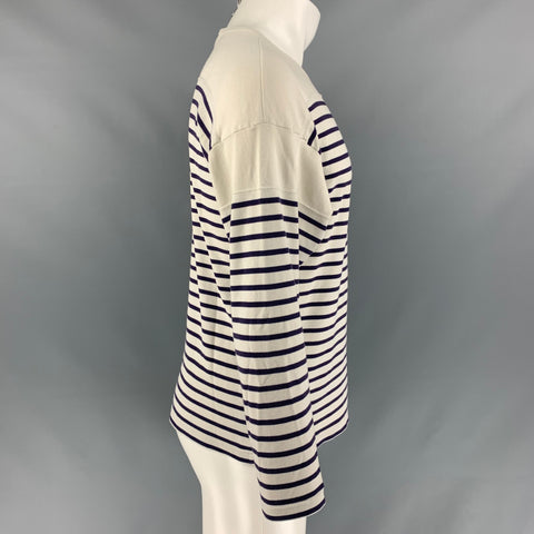 ARMOR-LUX Size M Cream & Navy Stripe Cotton Nautical Pullover