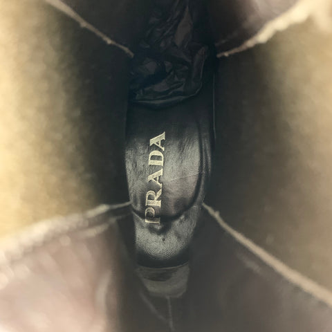 PRADA Botas Chelsea de ante marrón talla 8