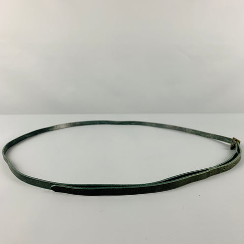 VINTAGE Size XL Thin Green Leather Belt