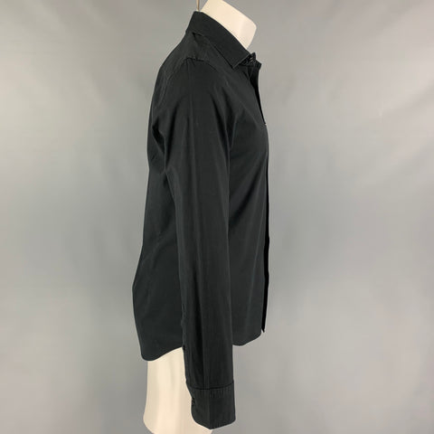 G-STAR RAW Size M Black Cotton Super Slim Long Sleeve Shirt