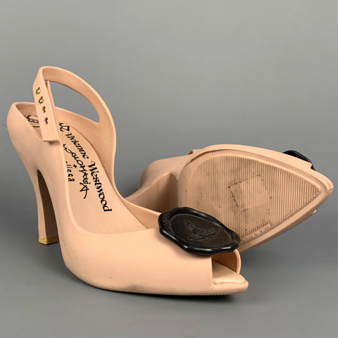 VIVIENNE WESTWOOD Anglomania Size 6 Rose Rubber Melissa Heels Pumps