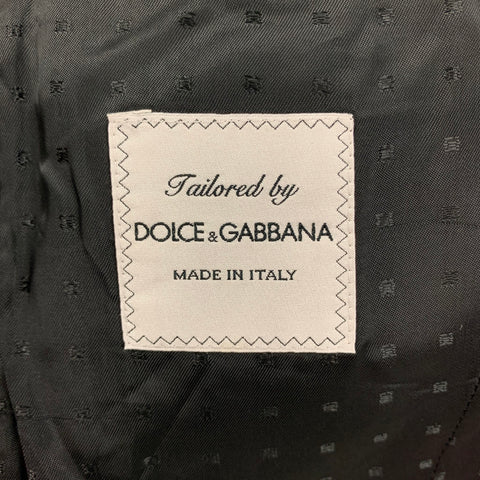 DOLCE & GABBANA Size 36 Burgundy Jacquard Wool Silk Shawl Collar 3 Piece Suit