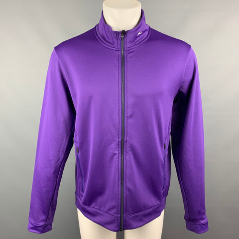 KJUS Size M Purple Polyester Zip Up Diamond Fleece Jacket