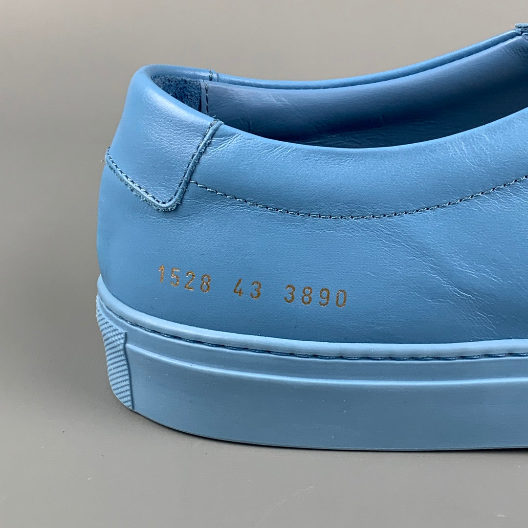 COMMON PROJECTS Size 10 Light Blue Leather Sneakers