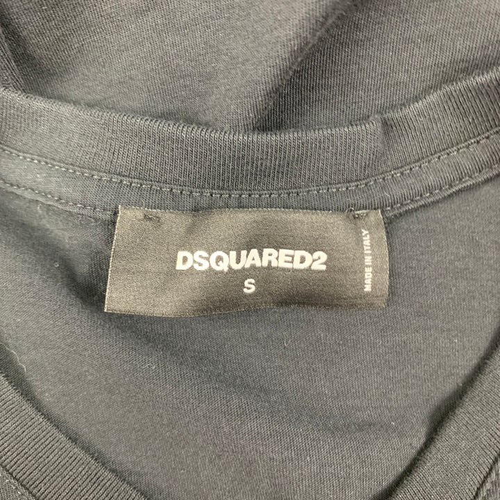 DSQUARED2 Taille S T-shirt à manches courtes en coton multicolore noir