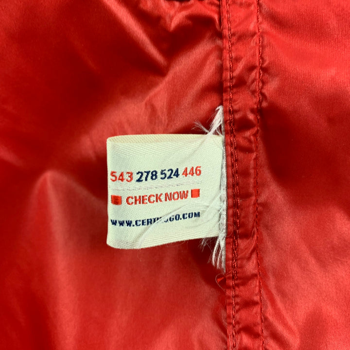 MONCLER Chaqueta con capucha de tejidos mixtos rojo gris talla M