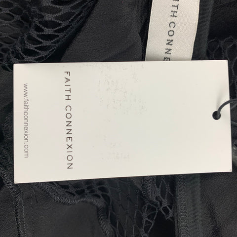 FAITH CONNEXION Taille XS Haut de robe asymétrique en tissus mélangés de soie noire
