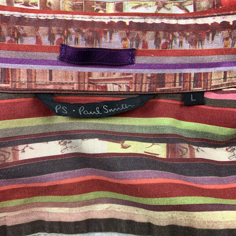 PS by PAUL SMITH Size L Multi-Color Stripe Cotton French Cuff Long Sleeve Shirt