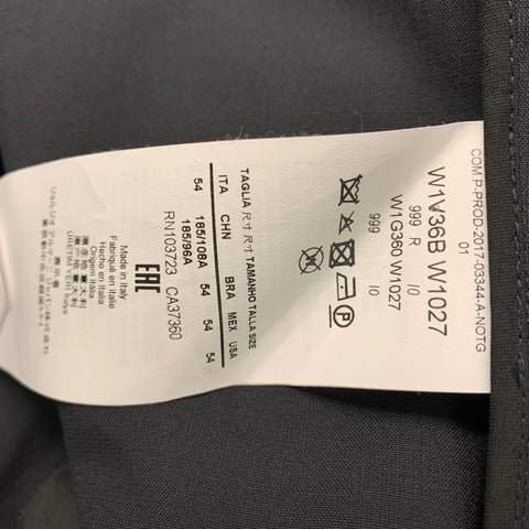 EMPORIO ARMANI  Size 44 Black Solid Wool Silk Shawl Collar 38 33 Suit
