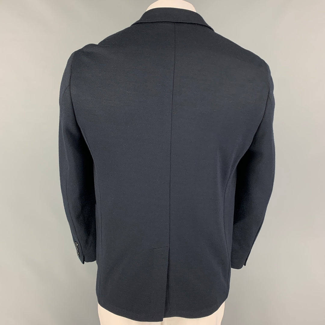 EMILE LAFAURIE Size 42 Navy Cotton Blend Notch Lapel Sport Coat