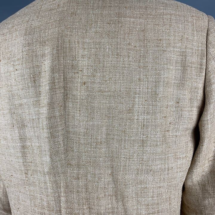 POLO by RALPH LAUREN Size 40 Beige Silk Linen Sport Coat