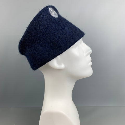 ERRATICA JEAN HICKS Navy Cream Dots Felt Hats