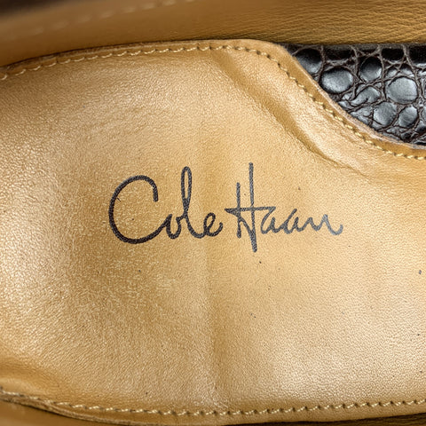 COLE HAAN Size 9 D Brown Embossed Leather Driver Loafers