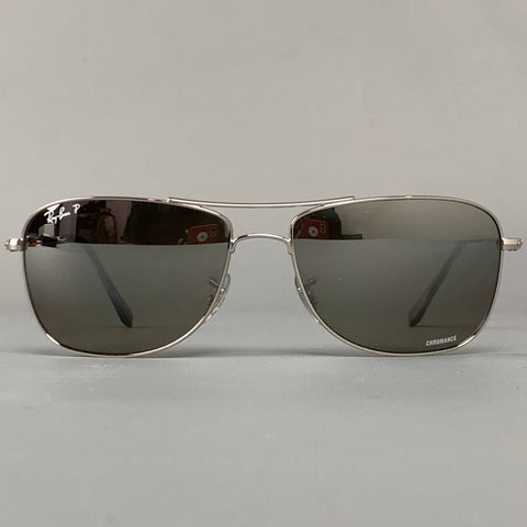 RAY-BAN Silver Metal Chromance Aviator Sunglasses