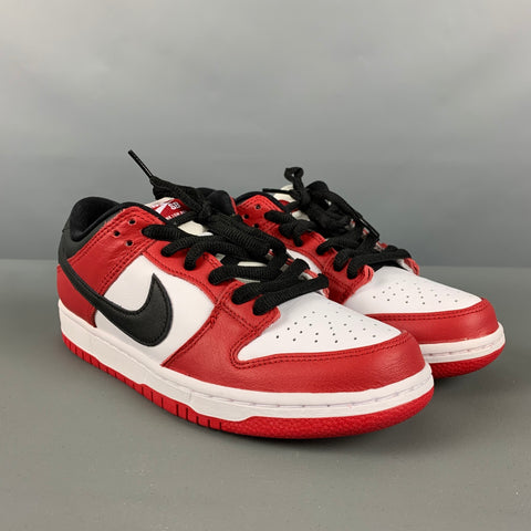 NIKE Talla 6 Zapatillas bajas de cuero con bloques de color rojo y blanco