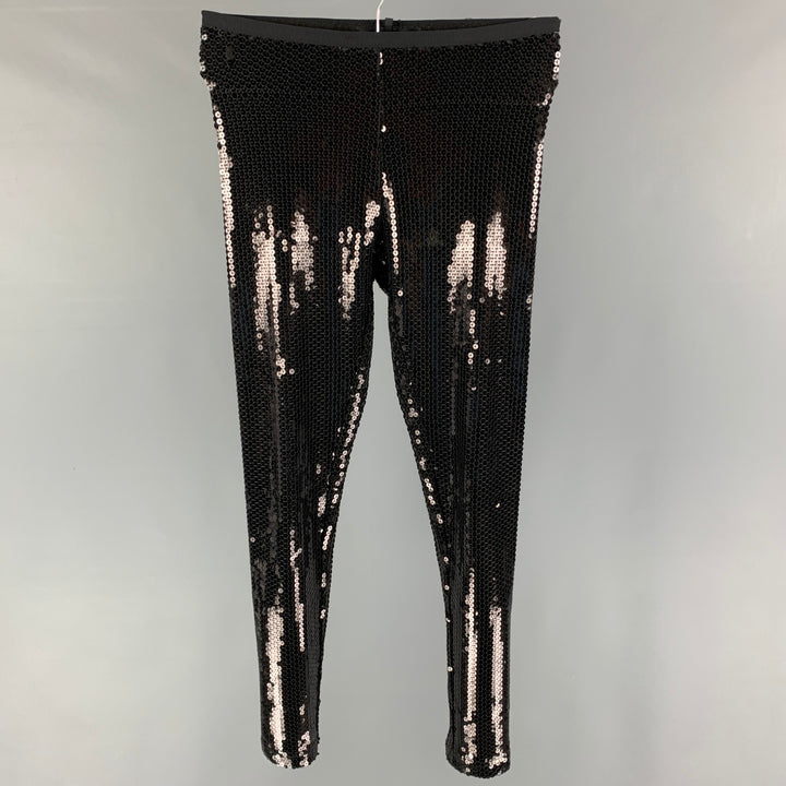 MARC JACOBS Size 0 Black Polyester Sequined Leggings