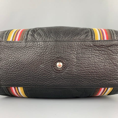 PAUL SMITH Black Pebble Grain Leather Laptop Bag