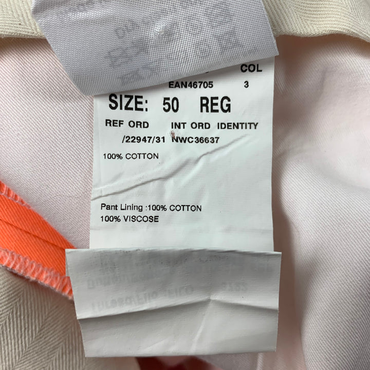 WOOSTER + LARDINI Size 34 Orange Cotton Button Fly Pleated Shorts