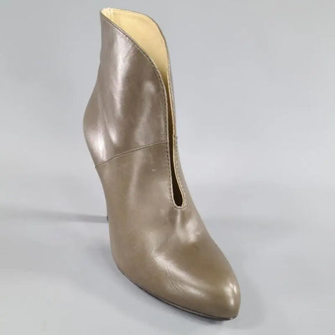 ETRO Size 9 Olive Taupe Green Leather Harness Platform Booties ETRO